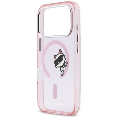 Etui Karl Lagerfeld IML Peekaboo MagSafe do iPhone 17 Pro Max różowy