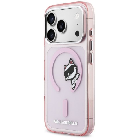 Etui Karl Lagerfeld IML Peekaboo MagSafe do iPhone 17 Pro różowy