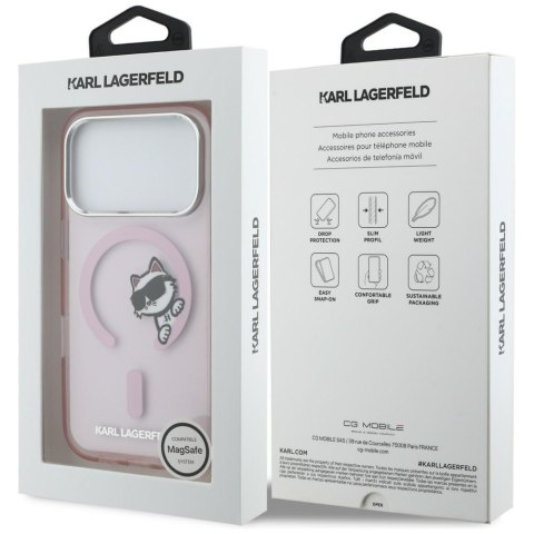Etui Karl Lagerfeld IML Peekaboo MagSafe do iPhone 17 Pro różowy