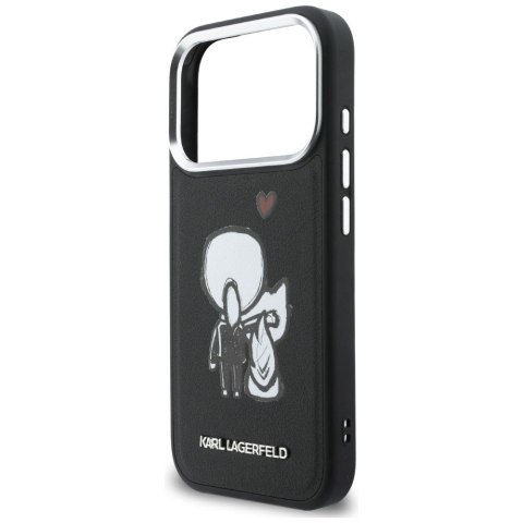Etui Karl Lagerfeld Karl & Choupette Back Logo MagSafe do iPhone 17 Pro Max czarny