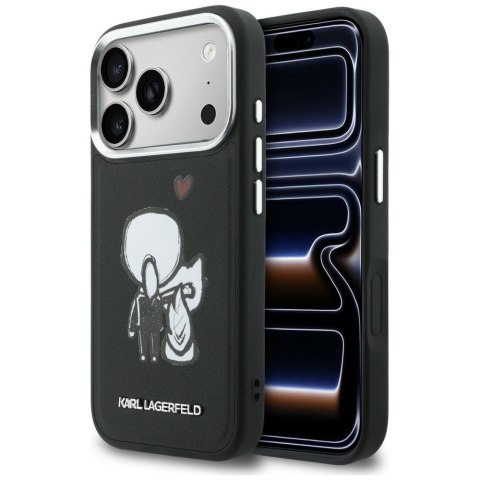 Etui Karl Lagerfeld Karl & Choupette Back Logo MagSafe do iPhone 17 Pro czarny