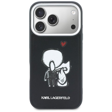 Etui Karl Lagerfeld Karl & Choupette Back Logo MagSafe do iPhone 17 Pro czarny