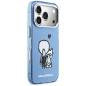 Etui Karl Lagerfeld Karl & Choupette Back MagSafe do iPhone 17 Pro Max niebieski