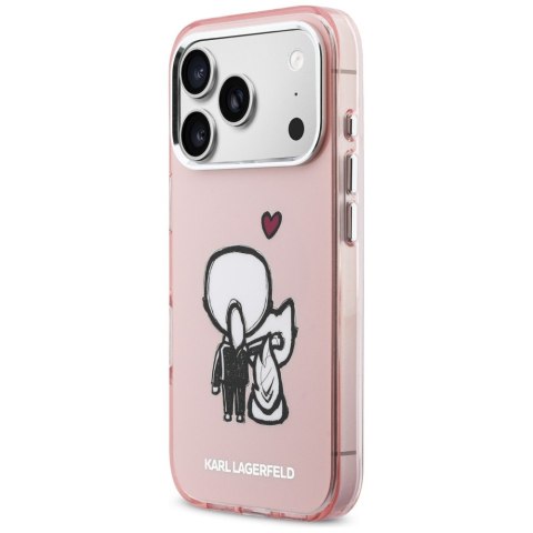 Etui Karl Lagerfeld Karl & Choupette Back MagSafe do iPhone 17 Pro Max różowy