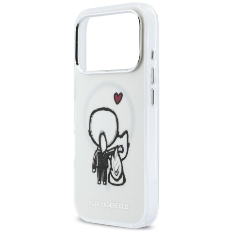 Etui Karl Lagerfeld Karl & Choupette Back MagSafe do iPhone 17 Pro przezroczysty