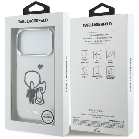 Etui Karl Lagerfeld Karl & Choupette Back MagSafe do iPhone 17 Pro przezroczysty