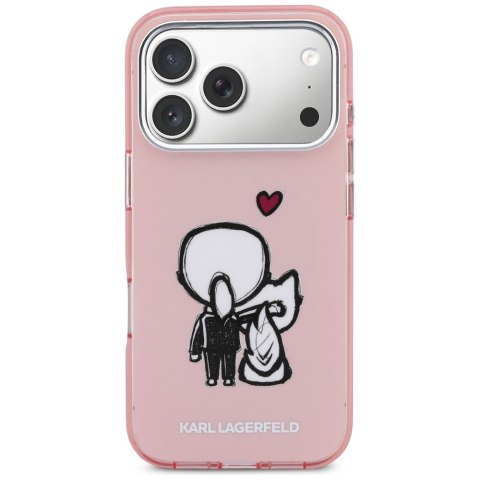 Etui Karl Lagerfeld Karl & Choupette Back MagSafe do iPhone 17 Pro różowy
