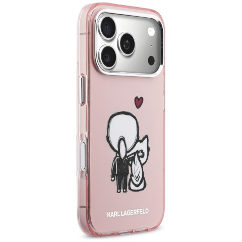 Etui Karl Lagerfeld Karl & Choupette Back MagSafe do iPhone 17 Pro różowy
