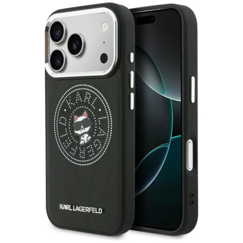 Etui Karl Lagerfeld Point & Choupette Sketch MagSafe do iPhone 17 Pro Max czarny