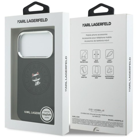 Etui Karl Lagerfeld Point & Choupette Sketch MagSafe do iPhone 17 Pro Max czarny