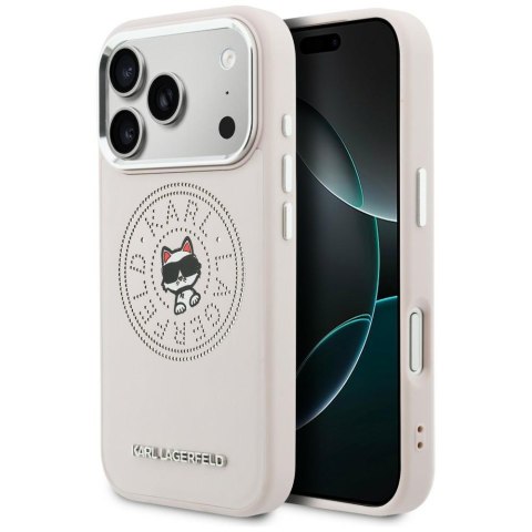 Etui Karl Lagerfeld Point & Choupette Sketch MagSafe do iPhone 17 Pro Max różowy