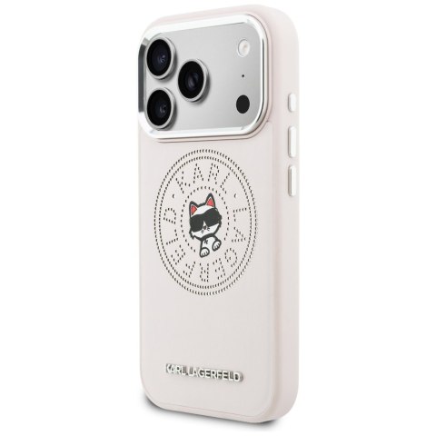 Etui Karl Lagerfeld Point & Choupette Sketch MagSafe do iPhone 17 Pro różowy