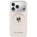 Etui Karl Lagerfeld Point & Choupette Sketch MagSafe do iPhone 17 Pro różowy