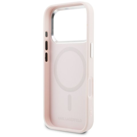 Etui Karl Lagerfeld Point & Choupette Sketch MagSafe do iPhone 17 Pro różowy