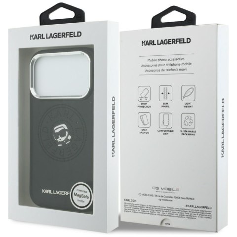 Etui Karl Lagerfeld Point & Karl Sketch MagSafe do iPhone 17 Pro Max czarny