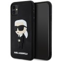 Karl Lagerfeld KLHCN613DRKINK iPhone 11/ Xr 6.1" czarny/black hardcase Rubber Ikonik 3D