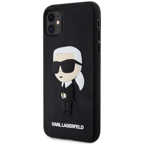 Karl Lagerfeld KLHCN613DRKINK iPhone 11/ Xr 6.1" czarny/black hardcase Rubber Ikonik 3D