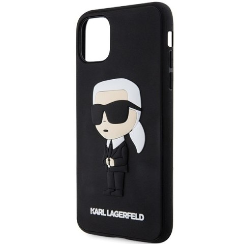 Karl Lagerfeld KLHCN613DRKINK iPhone 11/ Xr 6.1" czarny/black hardcase Rubber Ikonik 3D