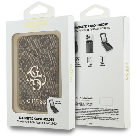 Portfel z lusterkiem Guess 4G Stand & Mirror Magsafe brązowy