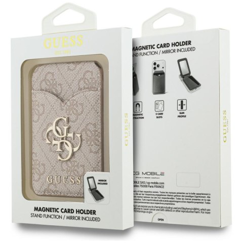 Portfel z lusterkiem Guess 4G Stand & Mirror Magsafe różowy