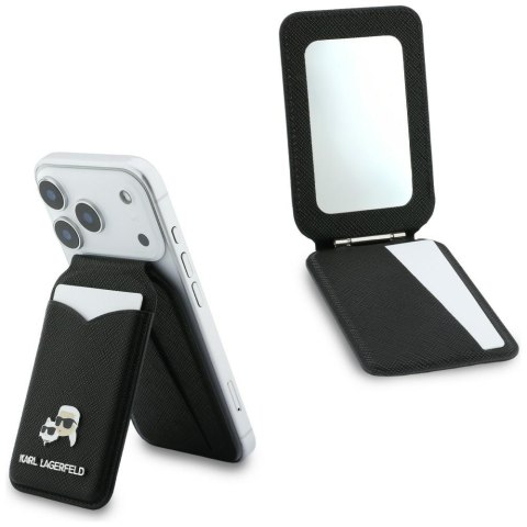 Portfel z lusterkiem Karl Lagerfeld Stand Mirror MagSafe czarny