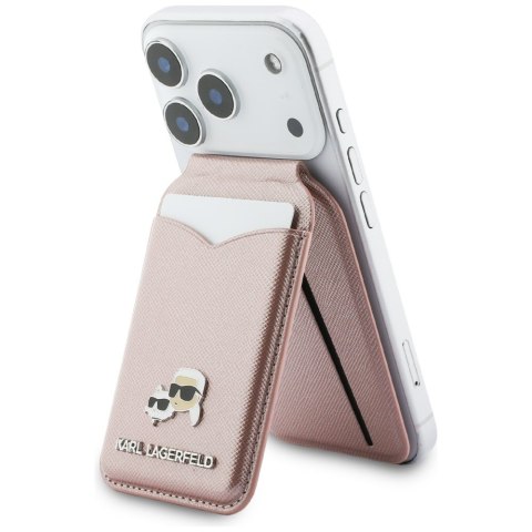 Portfel z lusterkiem Karl Lagerfeld Stand Mirror MagSafe różowy