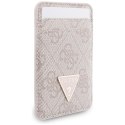 Zestaw portfel + hand strap Guess triangle MagSafe różowy