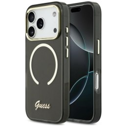 Etui Guess IML Script Metal MagSafe do iPhone 17 Pro Max czarny
