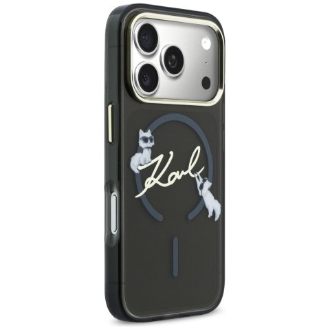 Etui Karl Lagerfeld IML Choupettes Karl Script Logo MagSafe do iPhone 17 Pro Max czarny