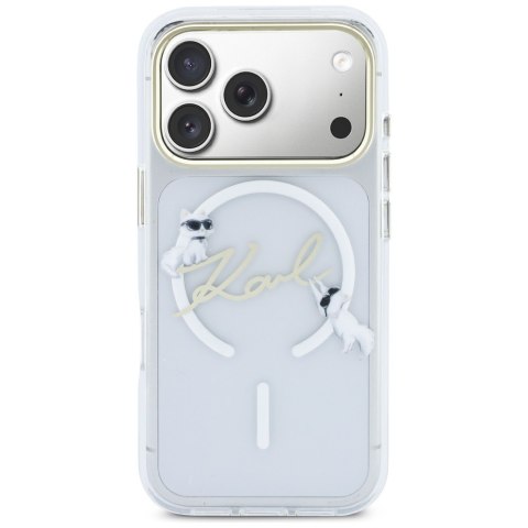 Etui Karl Lagerfeld IML Choupettes Karl Script Logo MagSafe do iPhone 17 Pro Max przezroczysty