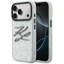 Etui Karl Lagerfeld IML Glitter KL Diamond Logo do iPhone 17 Pro Max srebrny