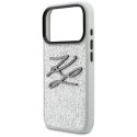 Etui Karl Lagerfeld IML Glitter KL Diamond Logo do iPhone 17 Pro Max srebrny