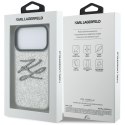 Etui Karl Lagerfeld IML Glitter KL Diamond Logo do iPhone 17 Pro Max srebrny