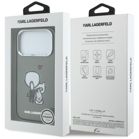 Etui Karl Lagerfeld Karl & Choupette Back MagSafe do iPhone 17 Pro Max czarny