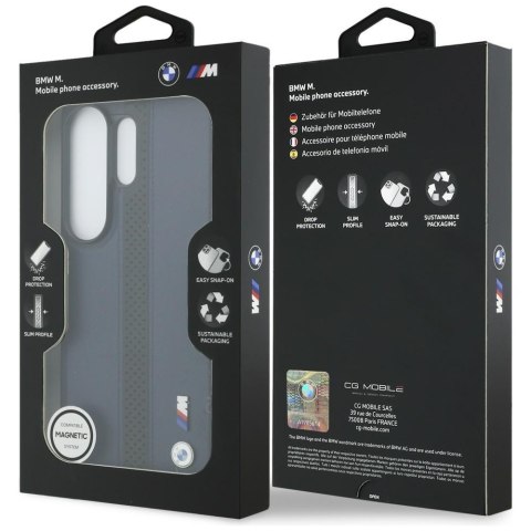 Etui BMW Perforated Stripe Logo MagSafe do Samsung Galaxy S26 Ultra granatowy