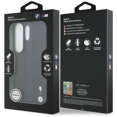 Etui BMW Perforated Stripe Logo MagSafe do Samsung Galaxy S26 Ultra niebieski