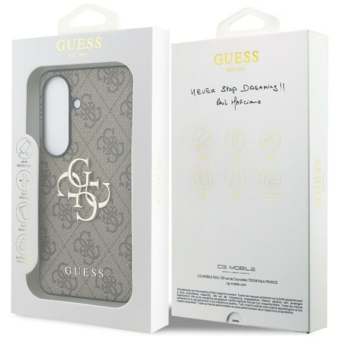Etui Guess 4G Big Metal Logo do Samsung Galaxy S26 brązowy