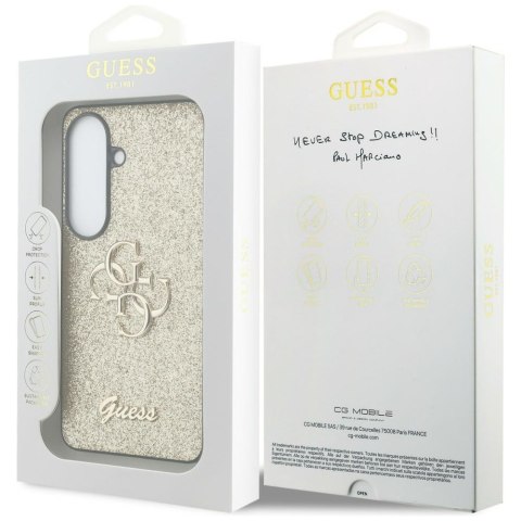 Etui Guess Fixed Glitter Big 4G Metal Logo do Samsung Galaxy S26 złoty