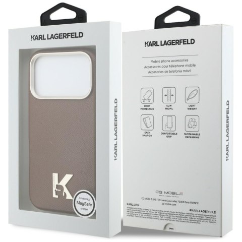 Etui Karl Lagerfeld Karl Head Logo MagSafe do iPhone 17 Pro brązowy
