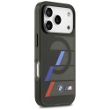 Etui BMW M IML Metal Buttons Tricolor Lines MagSafe do iPhone 17 Pro Max czarny