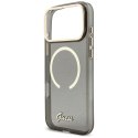 Etui Guess IML Glitters Script Strap MagSafe do iPhone 17 Pro Max czarny