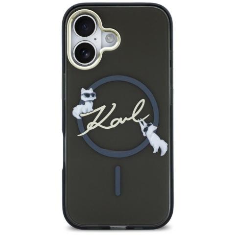 Etui Karl Lagerfeld IML Choupettes Karl Script Logo MagSafe do iPhone Air czarny