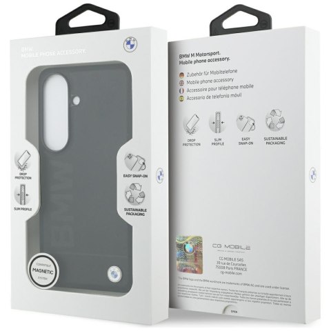 Etui BMW Leather Hot Stamp MagSafe do Samsung Galaxy S26 czarny
