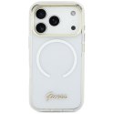 Etui Guess IML Gradient Script Metal MagSafe do iPhone 17 biały