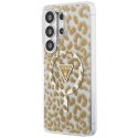 Etui Guess IML Leopard Print Triangle MagSafe do Samsung Galaxy S26 Ultra brązowy