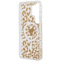 Etui Guess IML Leopard Print Triangle MagSafe do Samsung Galaxy S26 Ultra brązowy