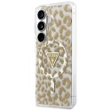 Etui Guess IML Leopard Print Triangle MagSafe do Samsung Galaxy S26 brązowy