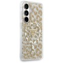 Etui Guess IML Leopard Print Triangle MagSafe do Samsung Galaxy S26 brązowy