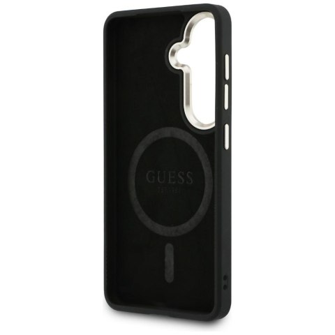 Etui Guess 4G Embossed Ring MagSafe do Samsung Galaxy S26 niebieski