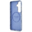 Etui Guess 4G Script MagSafe do Samsung Galaxy S26 niebieski